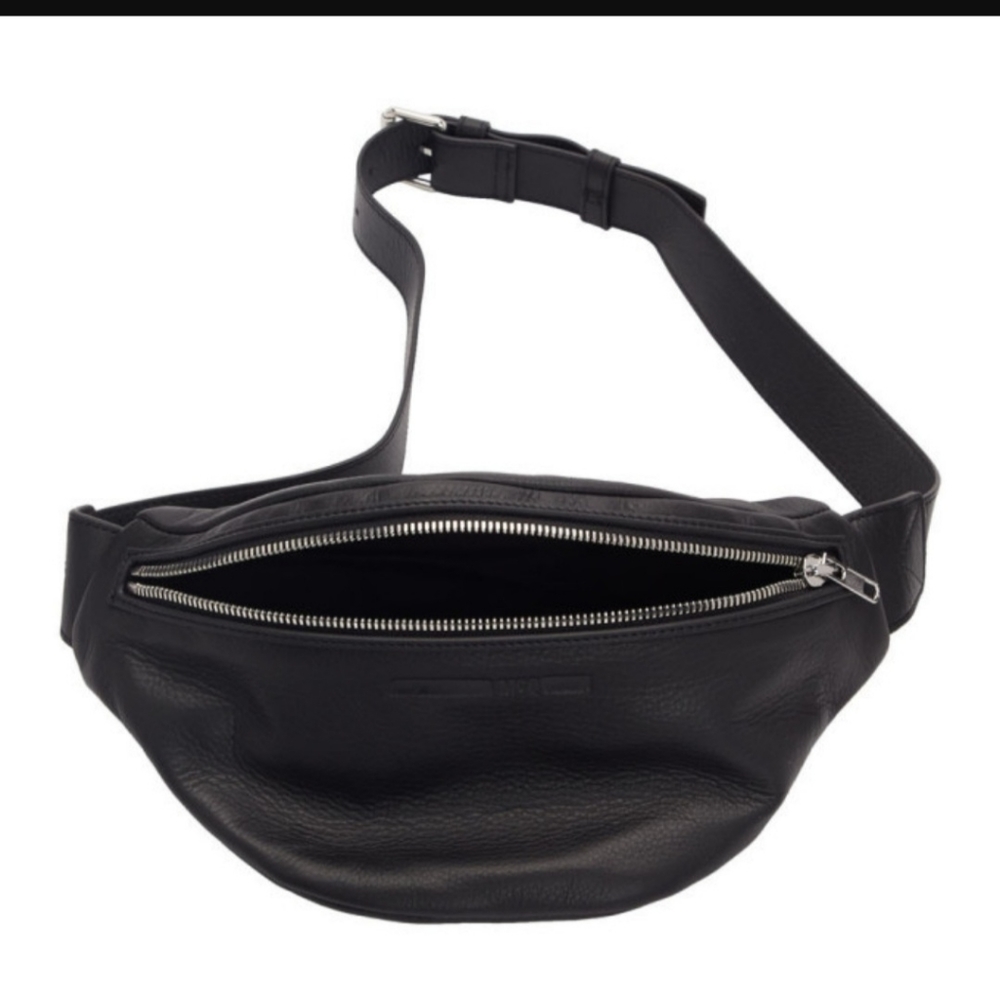Authentic Black McQueen Leather Waistpouch/fanny pack/belt bag